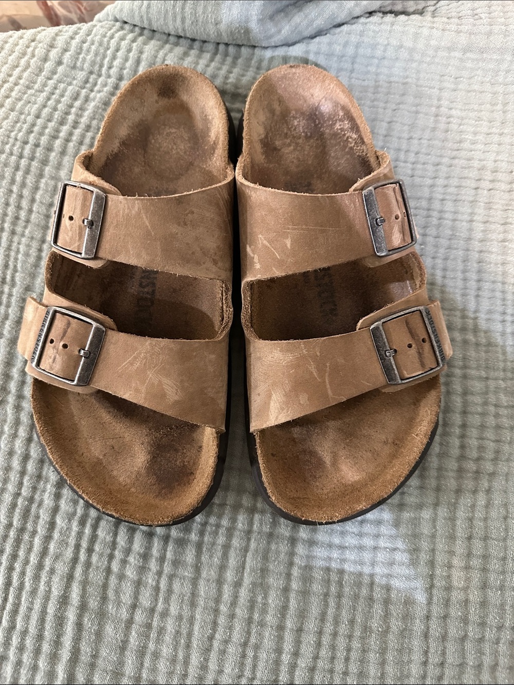 Birkenstock Double-Buckle crosstown Casual Slide Sandals - tan